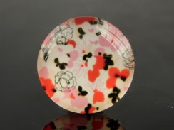 Flower Printed Glass Cabochon
