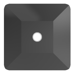 Preciosa Loch Square 1H 6x6mm Jet