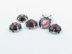 Extra šatonová ruža v našívacom kotlíku ss16 Amethyst/Stříbro