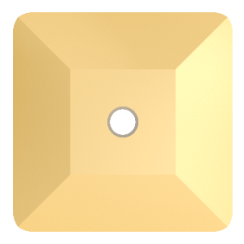 Preciosa Čtvereček 1D 6x6mm Crystal Aurum