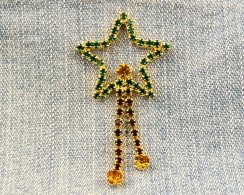 Vianočná brošňa - vianočná hviezda Mix/zlatá