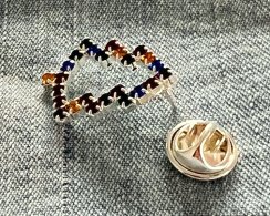 Vianočná brošňa - vianočný stromček Dark multi/strieborný