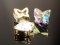 Preciosa® MC Butterfly 10mm Crystal AB - Gold Sew-on Settings