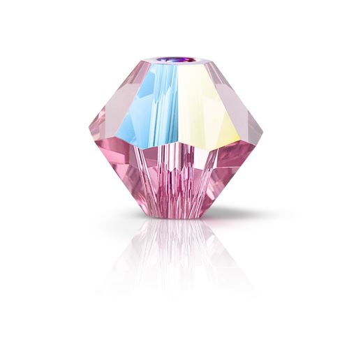 Preciosa MC Rondelle Bead 6mm Rose Glitter