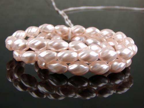 Glass Imitation Pearl Twist Beads