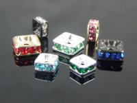 Rhinestone Square Rondelles