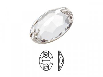 Preciosa MC Ovál 301 2D - Farba - Crystal