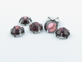 Extra šatonová růže našívacím kotlíku ss20 Amethyst/Stříbro