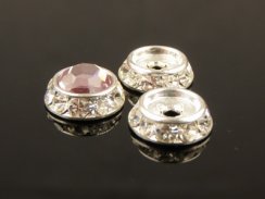 Rhinestone Shrag Rondelles - Flat