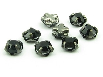 Extra šatonová ruža v našívacom kotlíku ss12 Jet/Ruthenium