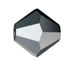 Preciosa MC Rondelle Bead 5mm Jet Hematite Full