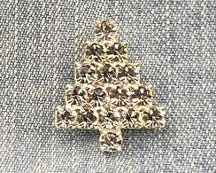 Christmas pin - Christmas tree Crystal/silver