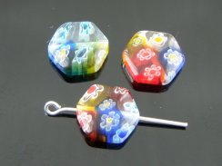Millefiori Hexagon Beads
