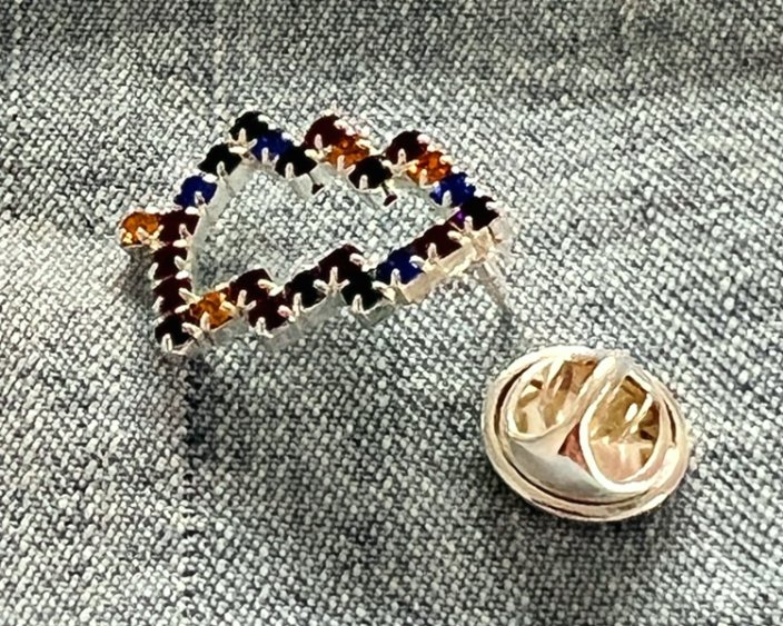 Vianočná brošňa - vianočný stromček Dark multi/strieborný