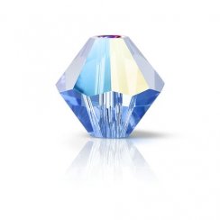 Preciosa MC Rondelle Bead 6mm Sapphire Glitter