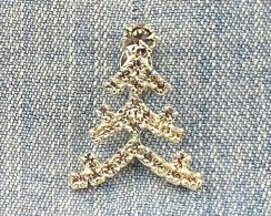 Vianočná brošňa - vianočný stromček Crystal/strieborná