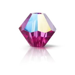 Preciosa MC Rondelle Bead 6mm Fuchsia Glitter