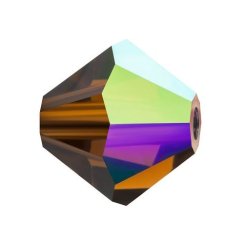 Preciosa MC Rondelle Bead 10mm Smoked Topaz AB