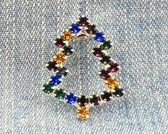 Christmas pin - Christmas tree Dark multi/silver