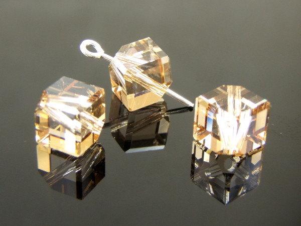Preciosa Bead Cube 6x6mm Crystal Honey