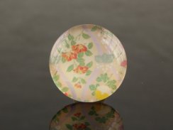 Flower Printed Glass Cabochon