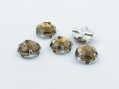 Extra Chaton Rose in Sew-on Cup ss12 Smoked Topaz/Silver