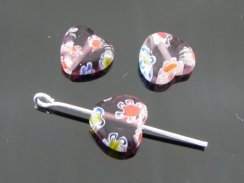 Millefiori Heart Beads