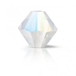 Preciosa MC Rondelle Bead 6mm White Opal Glitter