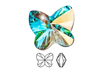 Preciosa® MC Motýľ - Farba - Crystal