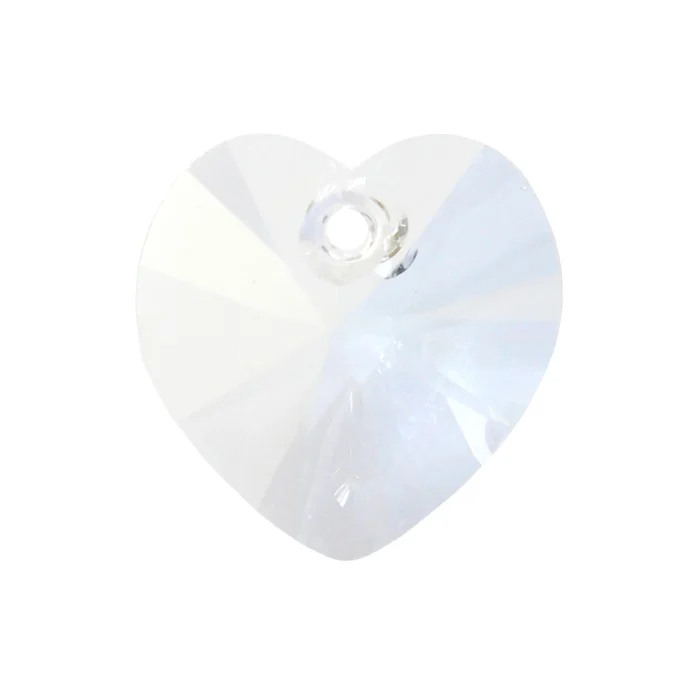 Preciosa® prívesok MC Srdce MAXIMA 1D 14mm Crystal Argent Flare