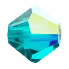 Preciosa MC Rondelle Bead 3mm Blue Zircon AB