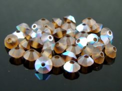 Preciosa MC Bead Spacer 4x6mm Smoked Topaz Matte AB
