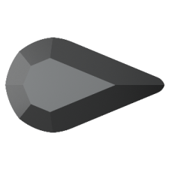 Preciosa MC Pearshape No Hotfix 4.8x8mm Jet Hematite