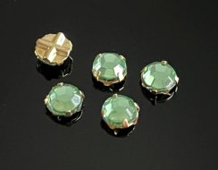 Extra šatonová růže našívacím kotlíku ss30 Peridot/Zlatá