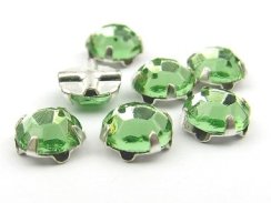 Extra šatonová růže našívacím kotlíku ss30 Peridot/Stříbro