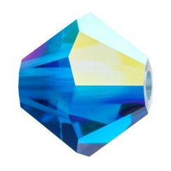 Preciosa MC Rondelle Bead 6mm Capri Blue AB