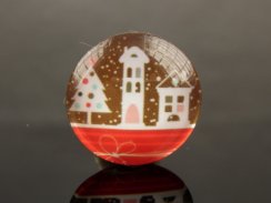Christmas Printed Glass Cabochon