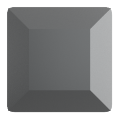 Preciosa MC Čtvereček nalepovací 4x4mm Jet Hematite