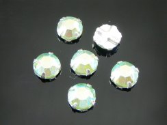 Extra Chaton Rose in Sew-on Cup ss30 Peridot AB/Silver