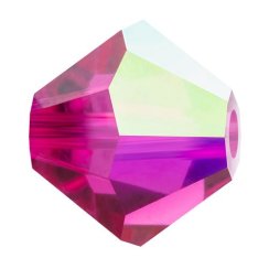 Preciosa MC Rondelle Bead 3mm Fuchsia AB
