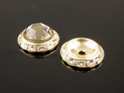 Rhinestone Shrag Rondelles - Flat