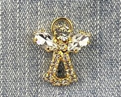 Christmas pin - Christmas angel Crystal/gold