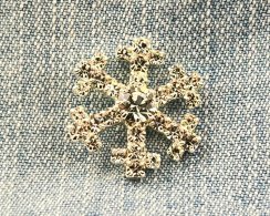 Vianočná brošňa - snehová vločka Crystal/strieborná