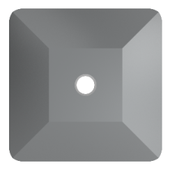Preciosa Čtvereček 1D 6x6mm Jet Hematite