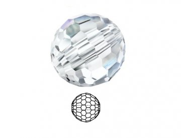 Preciosa Round Bead - Rich Cut - Farba - Crystal AB