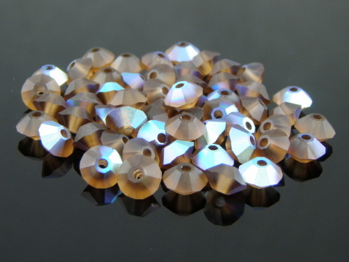 Preciosa MC Bead Spacer 3x5mm Smoked Topaz Matte AB