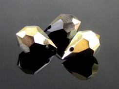 Preciosa® pendant MC Drops 681 1H 6x10mm Jet Gold